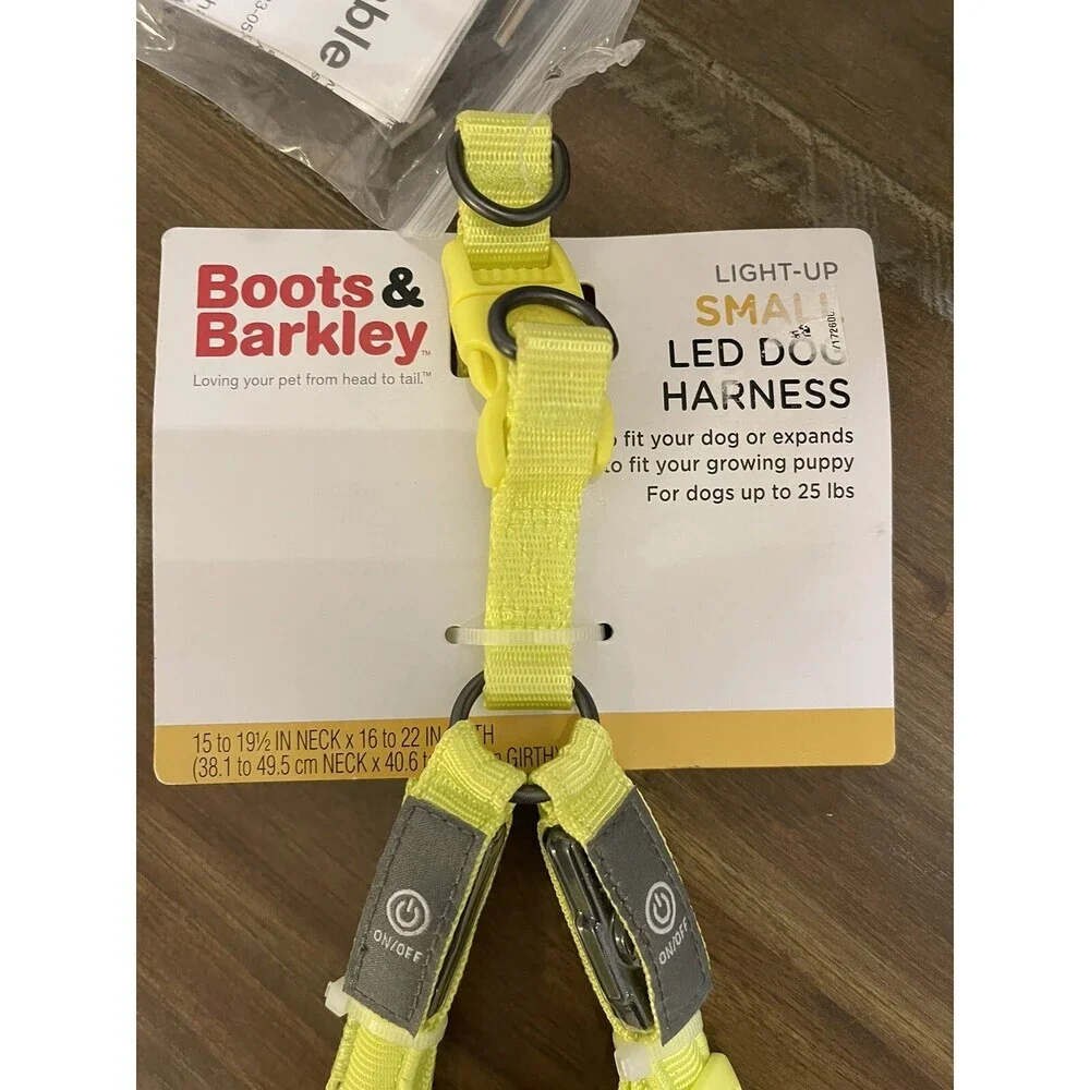 Boots & Barkley Light-Up LED ~Small Dog Harness~Rechargeable ~3 light patterns